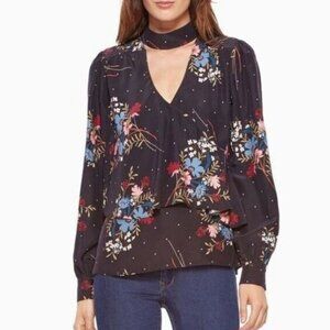 Parker Choker Neck Floral Silk Top